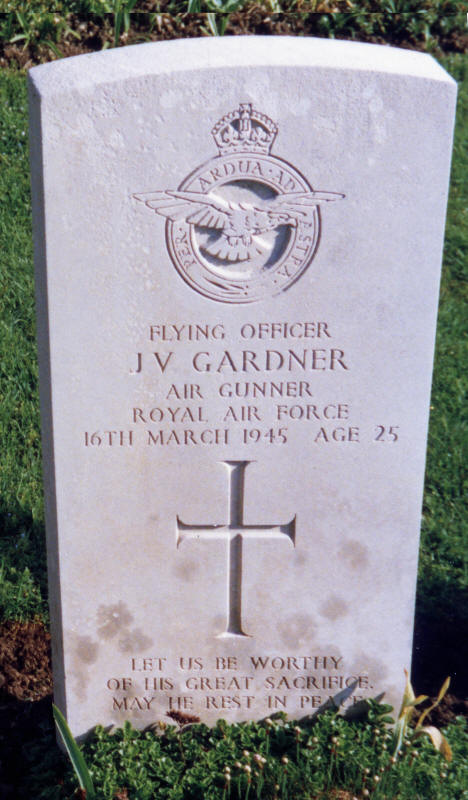 F/O John Vincent Gardner<br/><br /><br />died March 16th, 1945